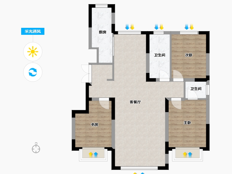 甘肃省-嘉峪关市-南湖国际-98.40-户型库-采光通风