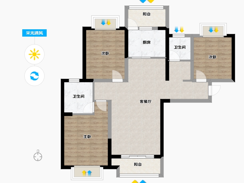 河南省-南阳市-明山学府-92.80-户型库-采光通风