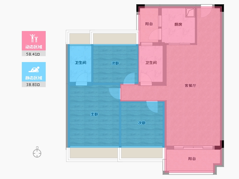 广西壮族自治区-桂林市-碧桂园剑桥郡-100.00-户型库-动静分区