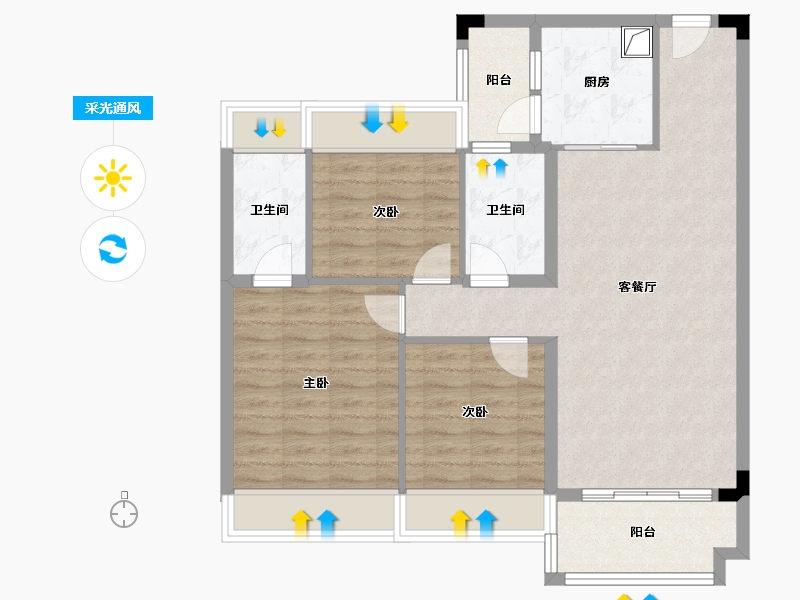 广西壮族自治区-桂林市-碧桂园剑桥郡-100.00-户型库-采光通风