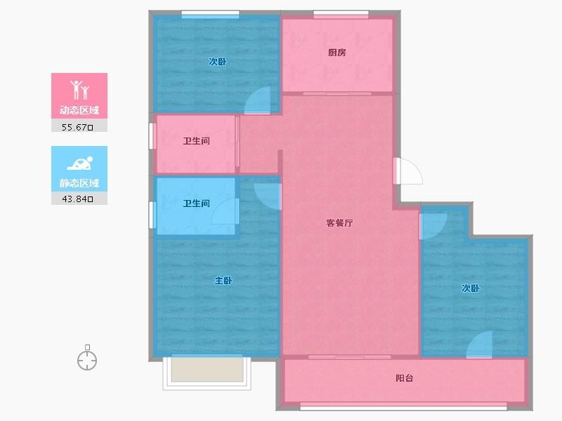 山东省-威海市-鑫都观澜悦-94.40-户型库-动静分区