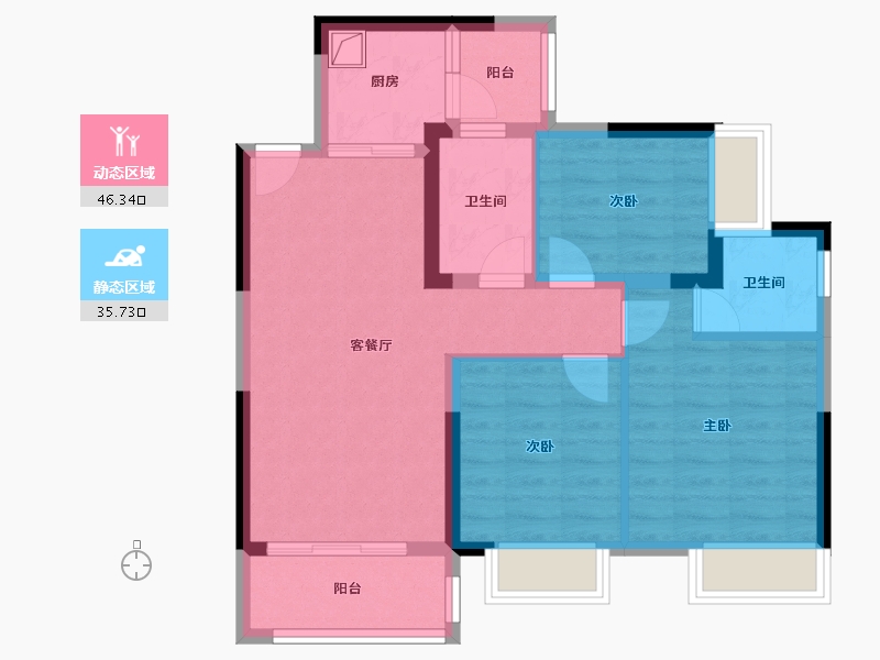 四川省-成都市-观澜鹭岛名邸-77.05-户型库-动静分区