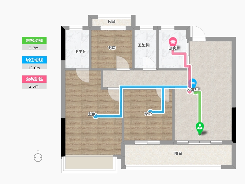 浙江省-台州市-阳光城市之星-77.60-户型库-动静线