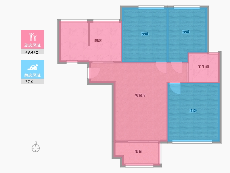 上海-上海市-民乐城惠益新苑-南苑-80.14-户型库-动静分区