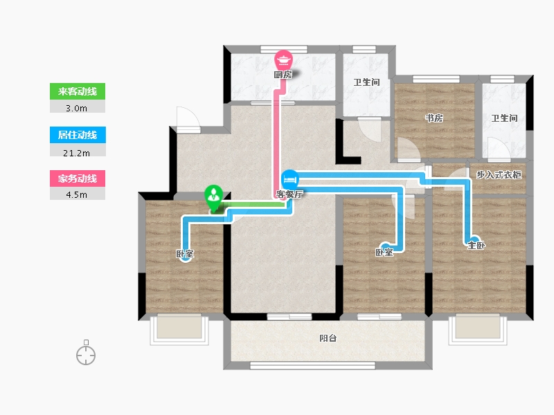 安徽省-宿州市-墨林廷苑-102.40-户型库-动静线