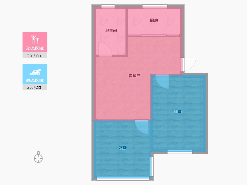 江苏省-苏州市-阳山花苑六区-51.00-户型库-动静分区