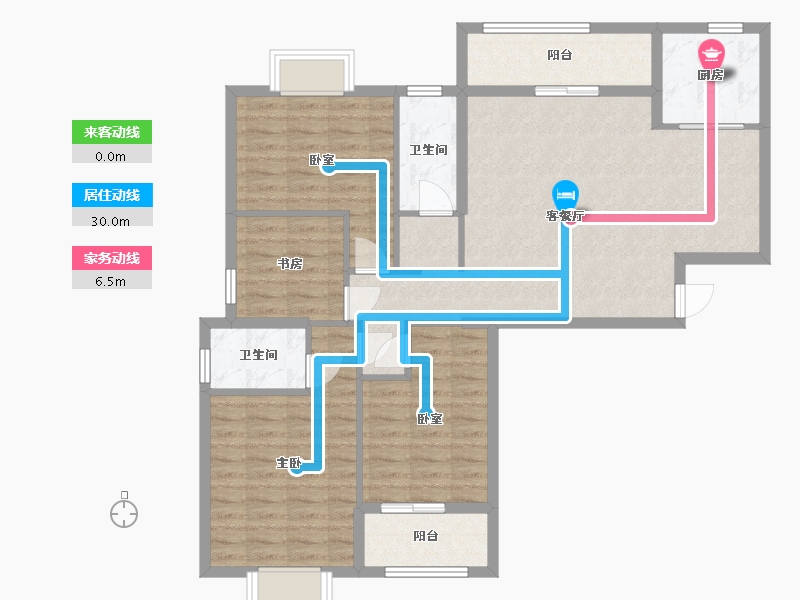 福建省-福州市-青口汽配城安置房北区-106.09-户型库-动静线