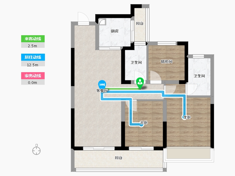 浙江省-嘉兴市-晶耀雅苑-80.50-户型库-动静线