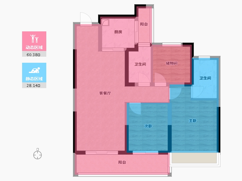 浙江省-嘉兴市-晶耀雅苑-80.50-户型库-动静分区