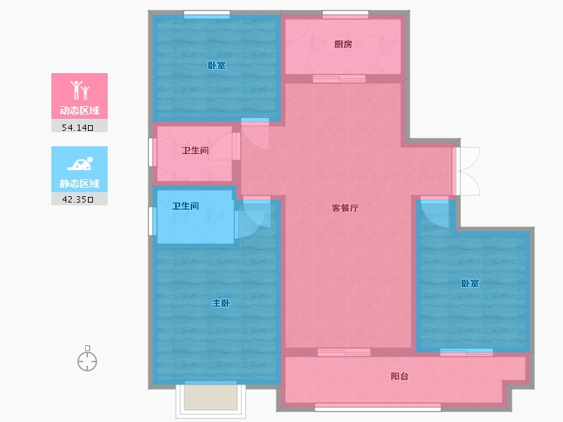 陕西省-商洛市-永恒阳光花城-101.60-户型库-动静分区