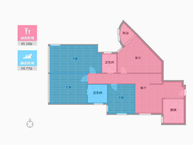 河南省-郑州市-新鑫花园-104.00-户型库-动静分区