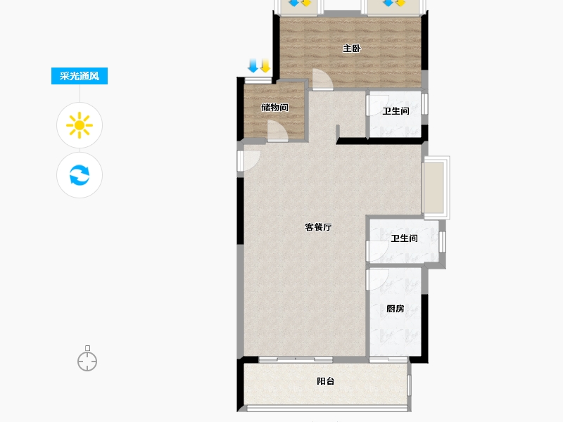 福建省-福州市-滨海金茂智慧科学城-92.00-户型库-采光通风