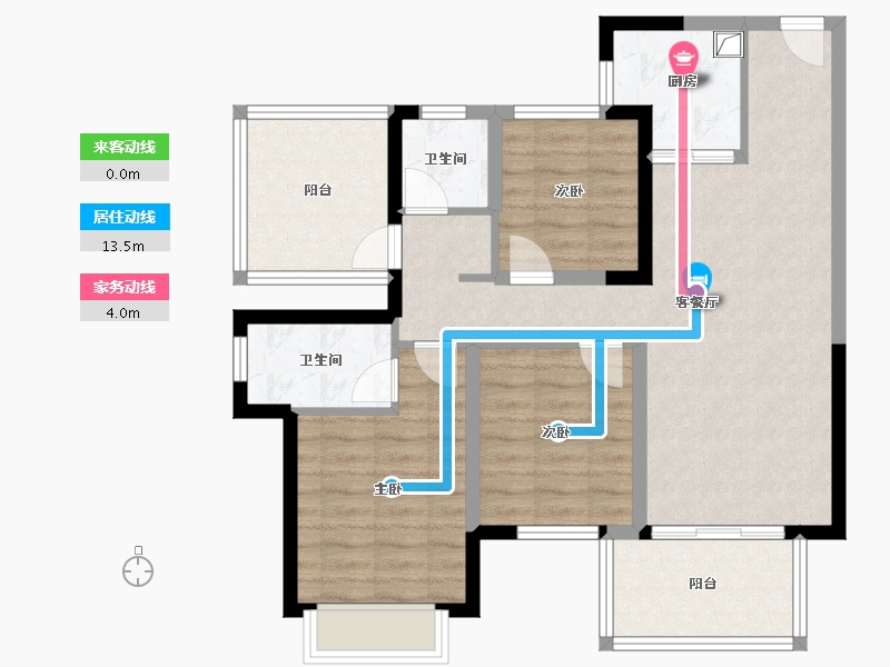 广西壮族自治区-南宁市-领誉府5栋-85.60-户型库-动静线