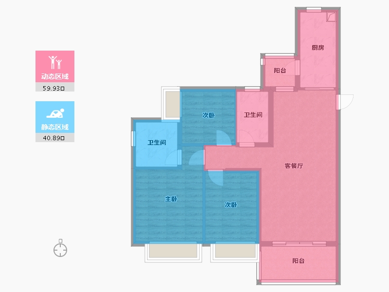 广东省-梅州市-恒大御景半岛-95.20-户型库-动静分区