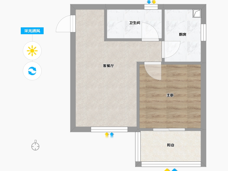 四川省-成都市-培风小区-34.40-户型库-采光通风