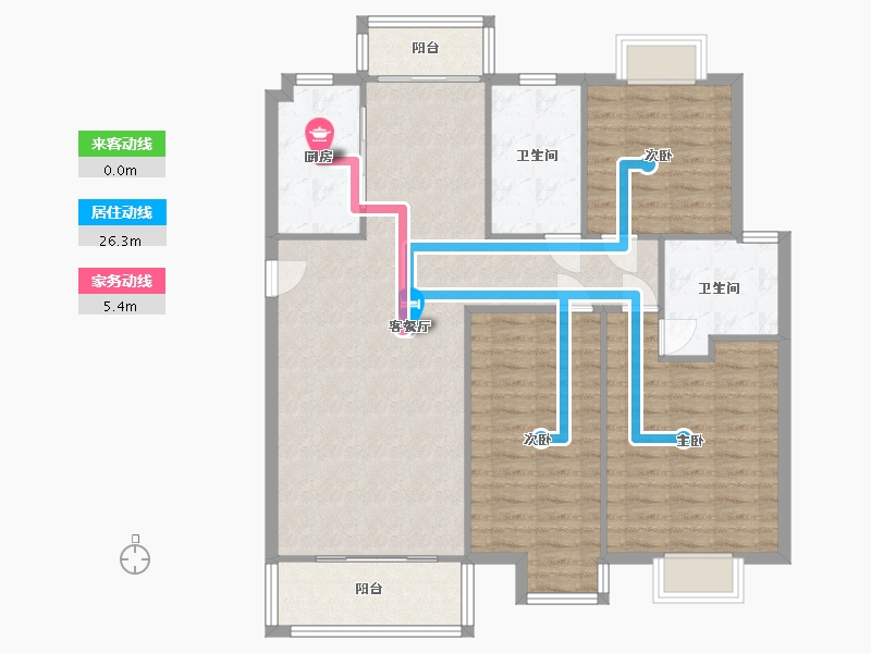 江苏省-苏州市-湖畔翠庭-100.72-户型库-动静线