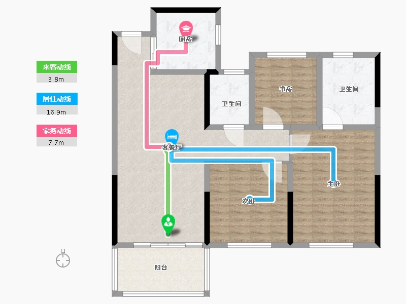 江苏省-常州市-随园金麟园-110.00-户型库-动静线