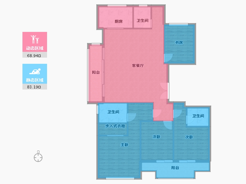 浙江省-杭州市-东望雅苑-140.00-户型库-动静分区