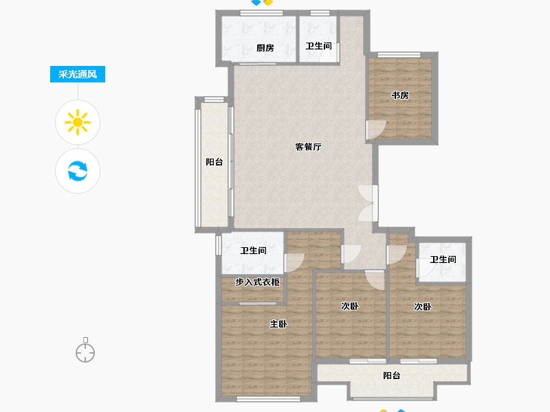 浙江省-杭州市-东望雅苑-140.00-户型库-采光通风