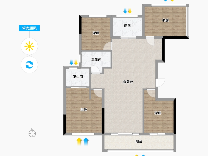 浙江省-温州市-永嘉新鸿万锦城-112.00-户型库-采光通风