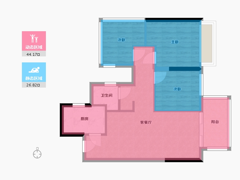 广西壮族自治区-南宁市-保利明玥江山-62.18-户型库-动静分区