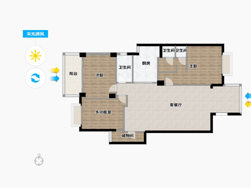 福建省-福州市-景观豪庭-北区-140.00-户型库-采光通风