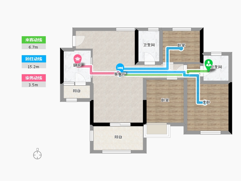 四川省-南充市-蜀道锦绣澜庭-81.60-户型库-动静线