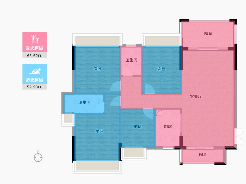 广东省-清远市-新都花园-96.00-户型库-动静分区