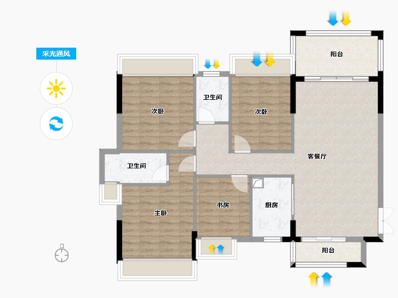 广东省-清远市-新都花园-96.00-户型库-采光通风