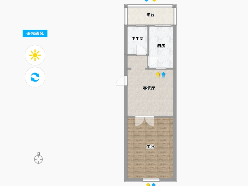 天津-天津市-桃花园东里小区-47.00-户型库-采光通风