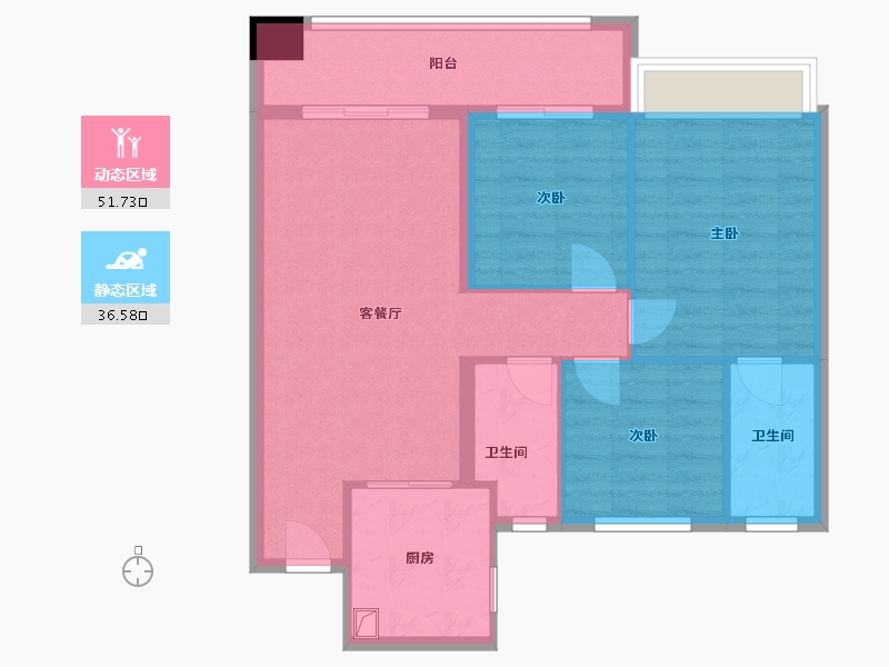 山东省-泰安市-盛世康园-87.00-户型库-动静分区