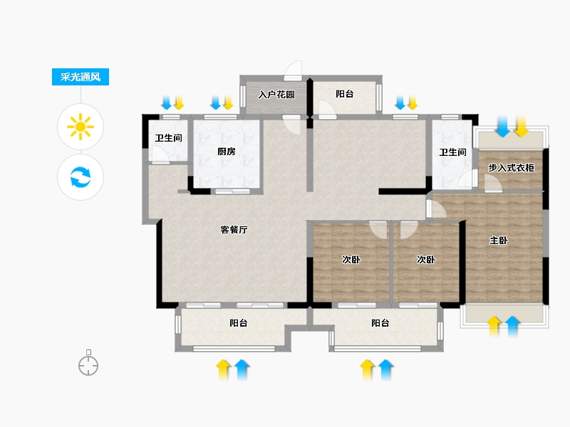 江苏省-南通市-东时区-145.00-户型库-采光通风