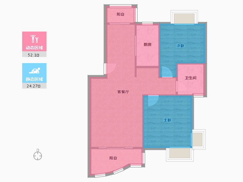 上海-上海市-美树铭家-65.97-户型库-动静分区