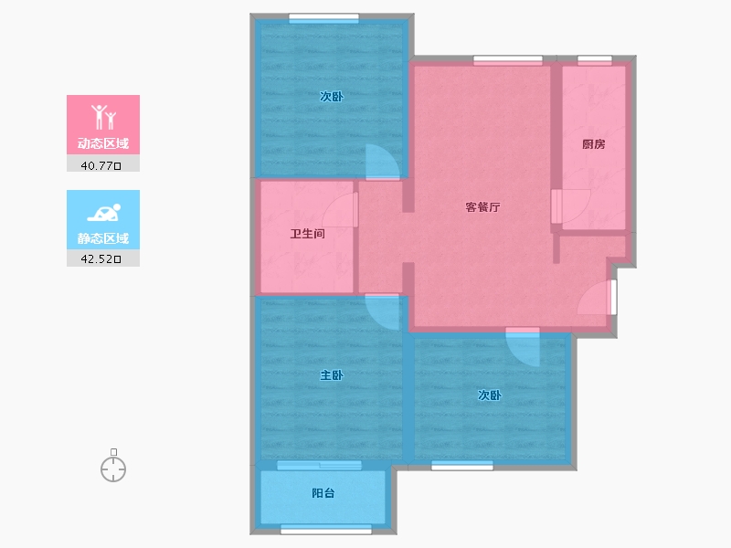 北京-北京市-姚家园东里6号院-74.00-户型库-动静分区