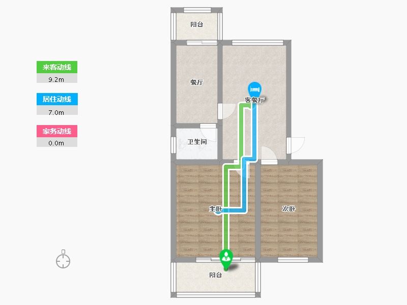 河南省-洛阳市-九都路33号院-64.00-户型库-动静线