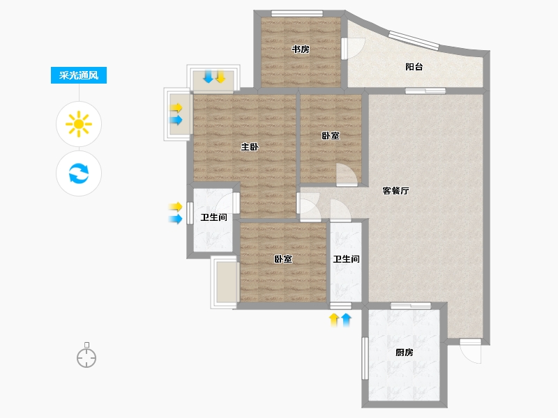 湖南省-衡阳市-合兴新城-104.00-户型库-采光通风