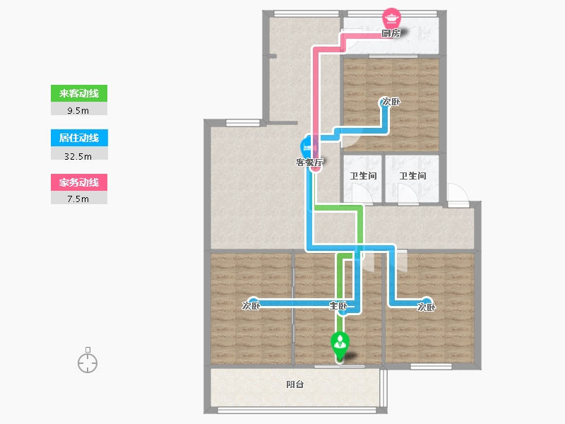 陕西省-西安市-市政府小区-97.06-户型库-动静线