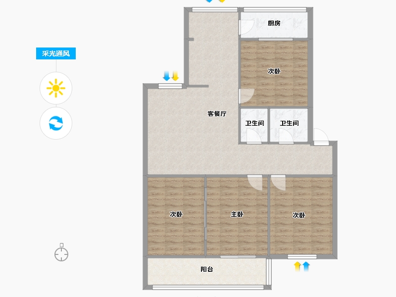 陕西省-西安市-市政府小区-97.06-户型库-采光通风