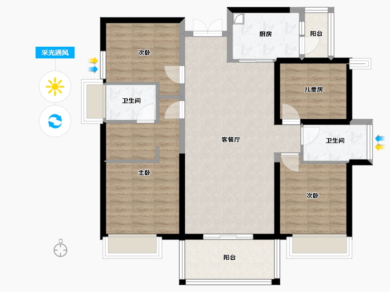 广西壮族自治区-南宁市-五象湖壹号-143.00-户型库-采光通风