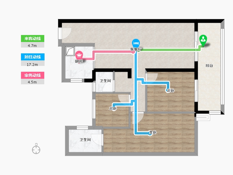 湖南省-长沙市-碧桂园时代城-80.00-户型库-动静线