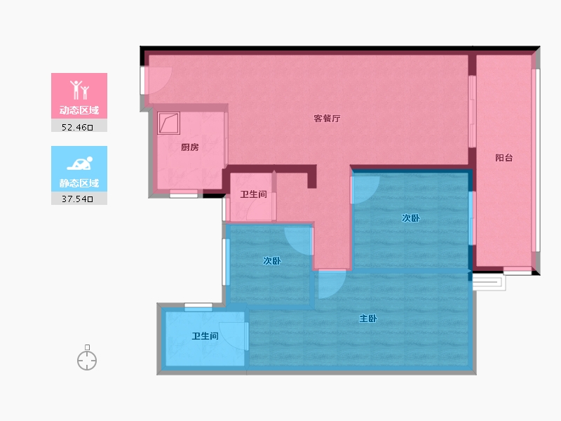 湖南省-长沙市-碧桂园时代城-80.00-户型库-动静分区