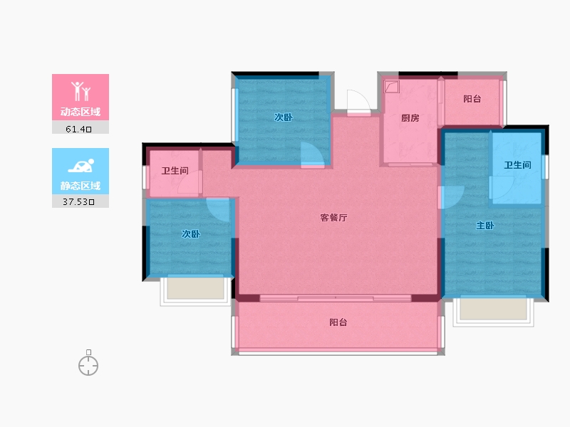 四川省-成都市-黄龙溪谷-114.00-户型库-动静分区