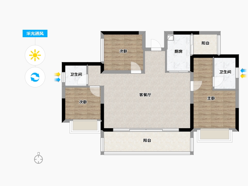 四川省-成都市-黄龙溪谷-114.00-户型库-采光通风