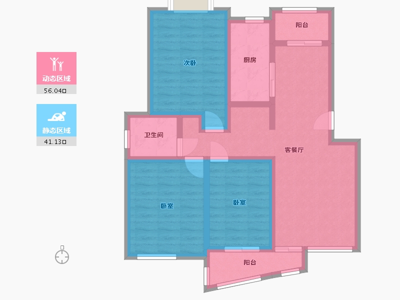 上海-上海市-上大聚丰园-84.96-户型库-动静分区