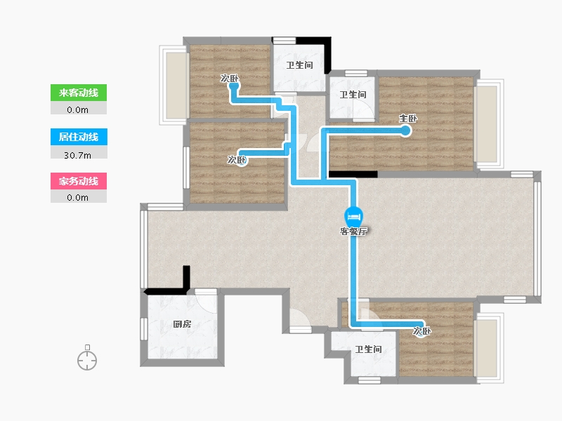 贵州省-遵义市-天利人和公园壹号-115.12-户型库-动静线