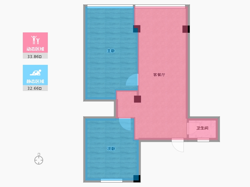 江苏省-南京市-傅厚岗小区-60.60-户型库-动静分区