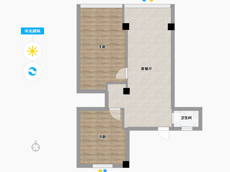 江苏省-南京市-傅厚岗小区-60.60-户型库-采光通风