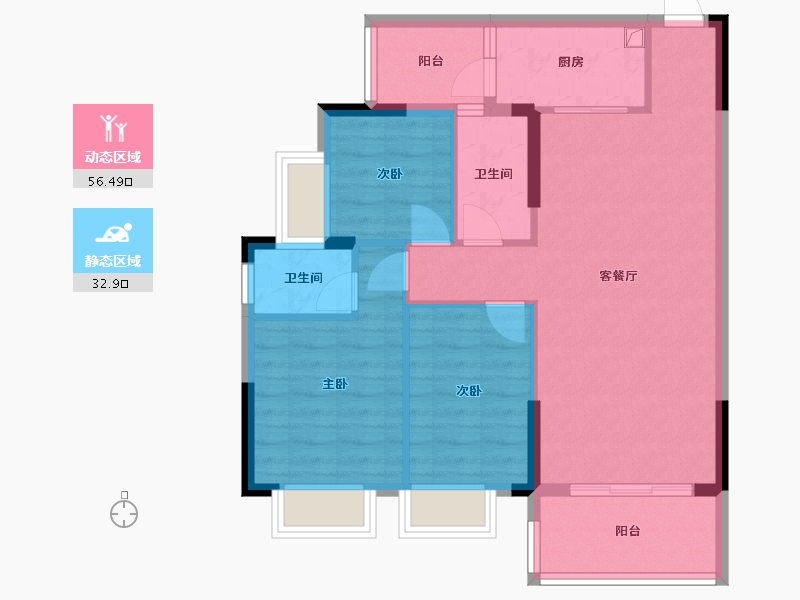 广东省-清远市-骏豪苑-82.66-户型库-动静分区