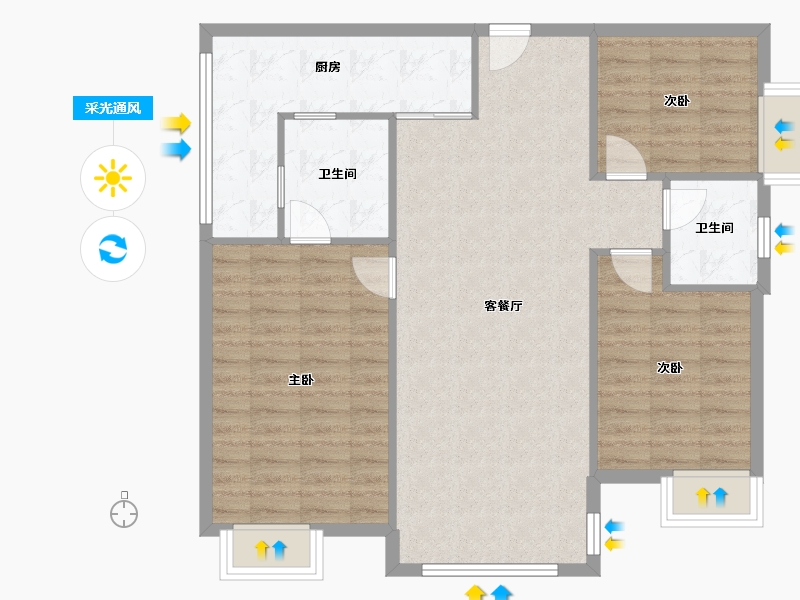 四川省-成都市-天立世纪城-103.20-户型库-采光通风