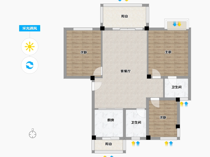 山东省-威海市-海泰庄园-104.06-户型库-采光通风